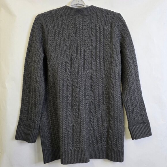 Duluth Trading co. cable knit  wool ; cashmere Cardigan - Picture 2 of 5